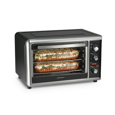 Hamilton Beach Countertop Toaster Oven with Convection & Rotisserie, Extra Large Capacity, Black