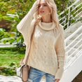thumbnail image 3 of Fesfesfes Women Sweaters Casual Cable Pullover Bat Sleeve Loose Women Sweaters Turtleneck Sweater Plus Size $10, 3 of 9