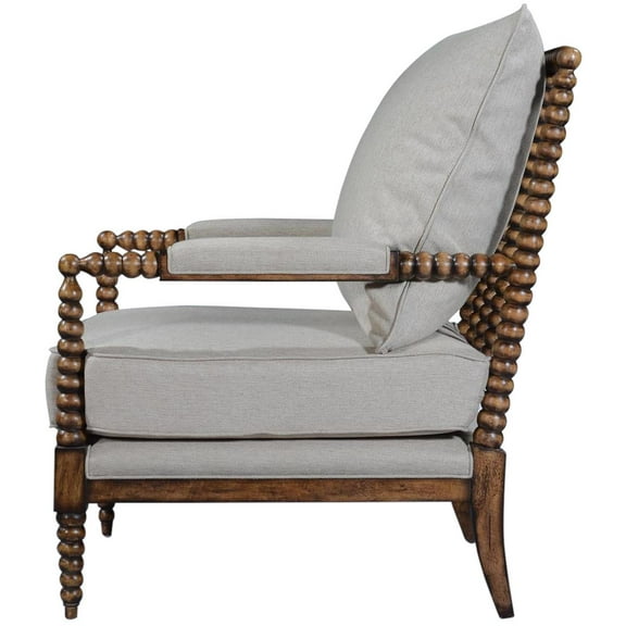 Wellmington Hand-Carved Traditional Chair in Rustic Pecan
