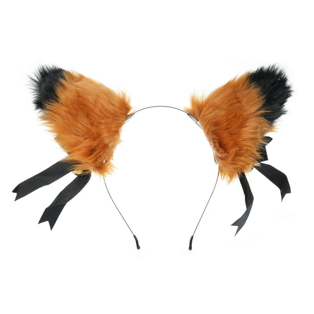 Aro de pelo Diadema con pinza para el pelo con orejas de zorro de peluche, accesorio para el cabello, horquilla con orejas de zorro peludas, diadema suave con orejas de zorro, tocado de cinta para niñ