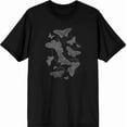 thumbnail image 3 of Elegant Grey Butterflies Adult Black Crew Neck Short Sleeve Tee-Large, 3 of 4