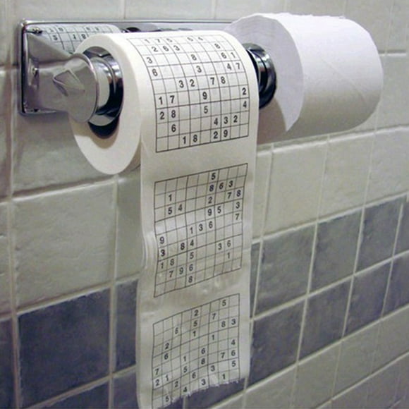 Material de pulpa de madera, novedad, número divertido, Sudoku impreso, papel higiénico divertido para baño