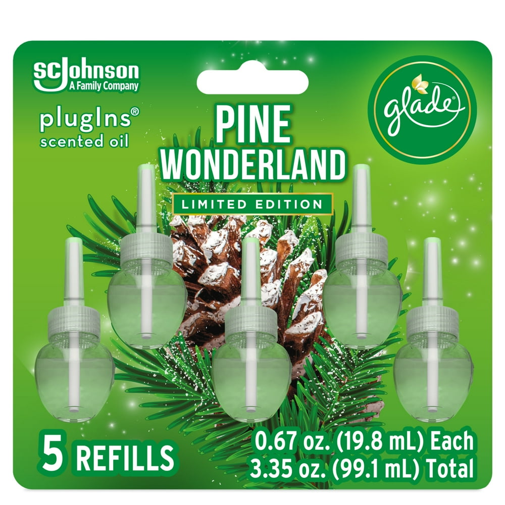 Glade PlugIns Refill 5 CT, Pine Wonderland, 3.35 FL. OZ. Total, Scented
