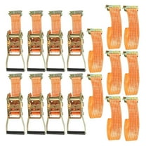 8 Pack Ratchet Straps 2 Inches x 15 Feet 4400Lbs E-Track Heavy Duty Tie Downs