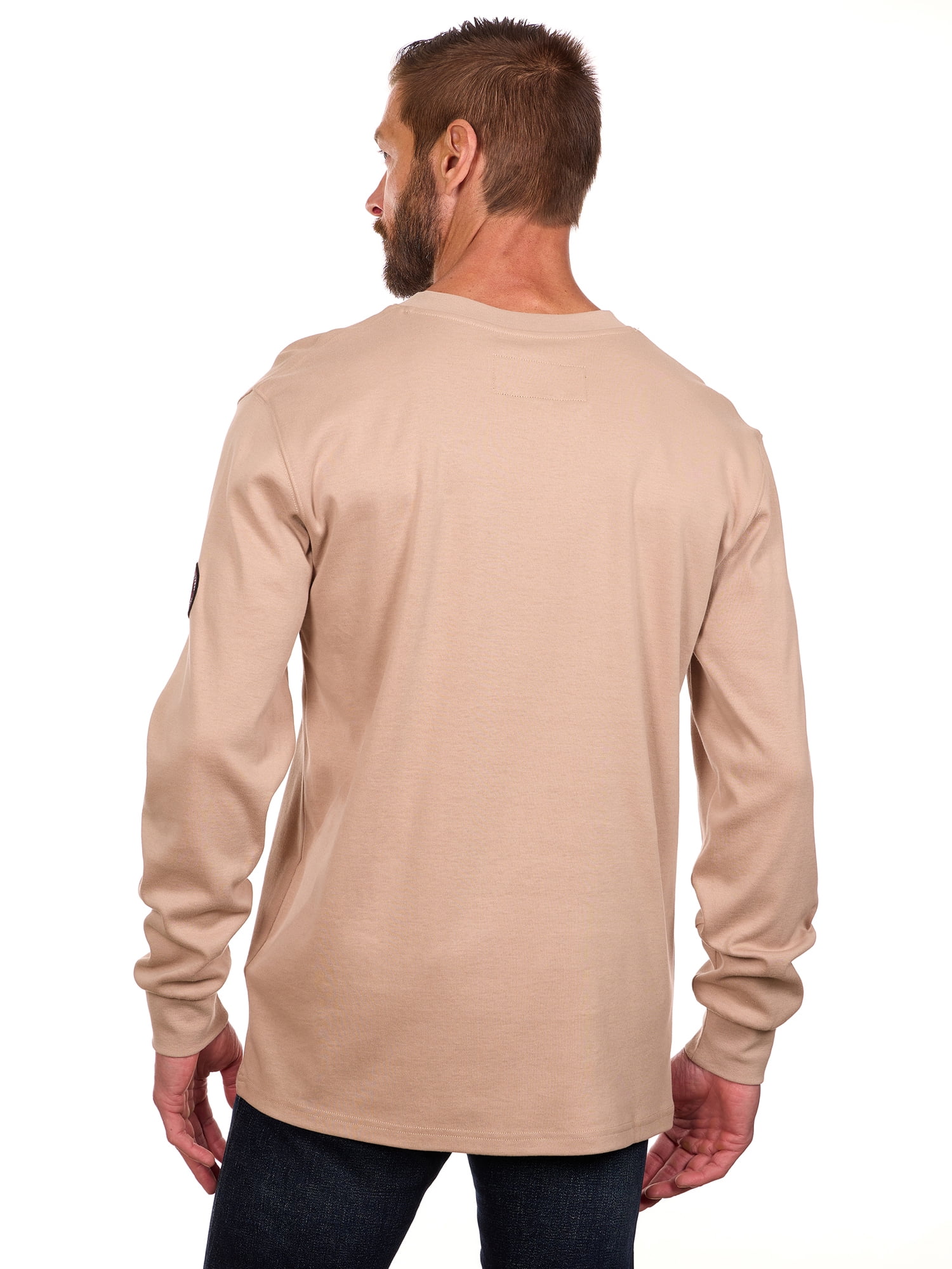 Bass Creek Outfitters Men's Flame Resistant Long Sleeve Henley Knit Top, Sizes M-2XL