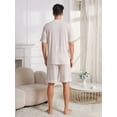 thumbnail image 3 of U2SKIIN Mens Pajama Set, Short Sleeve Lightweight Sleepwear Soft Nightwear Set With Pocket,(Beige Mel.M), 3 of 5