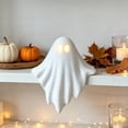 thumbnail image 4 of Halloween Luminous Ghost Ornament, Cute Halloween Ghost Figurine, Light Up Ornament with Warm LED Light, Halloween Home Decor for Bookshelf Mantel, 4 of 7