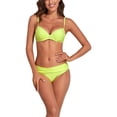 thumbnail image 1 of Bikini Traje De Baño Dividido Color Puro Transpirable Moda Slim Fit Trajes De Baño De Dos Piezas para Playa Amarillo Fluorescente M, 1 of 6