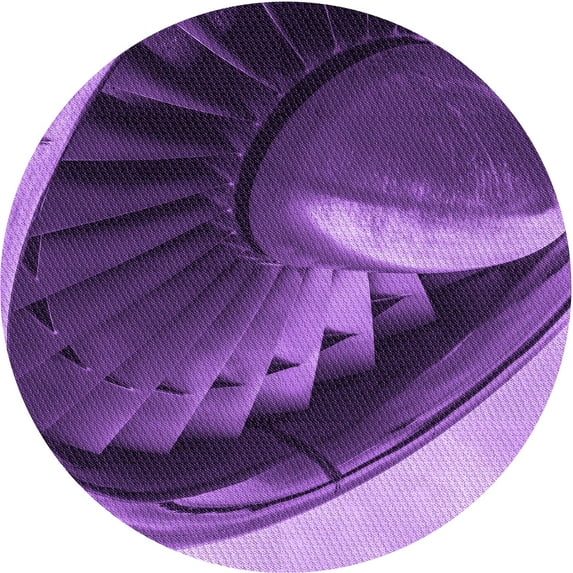 Ahgly Company Machine Washable Indoor Round Transitional Purple Area Rugs, 6' Round