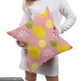 thumbnail image 4 of Lemons Fabric by the Yard, Citrus Leaves Cartoon in Pastel Colors Illustration, Decorative Upholstery Fabric for Sofas and Home Accents, Yellow Green Pale Pink by Ambesonne, 4 of 4