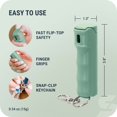 thumbnail image 6 of SABRE Fast Flip Top Pepper Gel with Snap-Clip Keychain, 2 Ct,Black & Sage Green,Pocket Pepper Sprays, 6 of 10