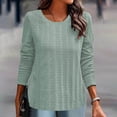 thumbnail image 2 of Jalioing Knitted Blouse for Women Spring Long Sleeved Shirt Crew Neck Solid Color Pullover Top (XX-Large, Green), 2 of 6