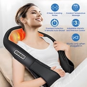 ZENART Shiatsu Shoulder Back and Neck Massager with Heat, Electric Deep Tissue Kneading Massage Pillow, Black