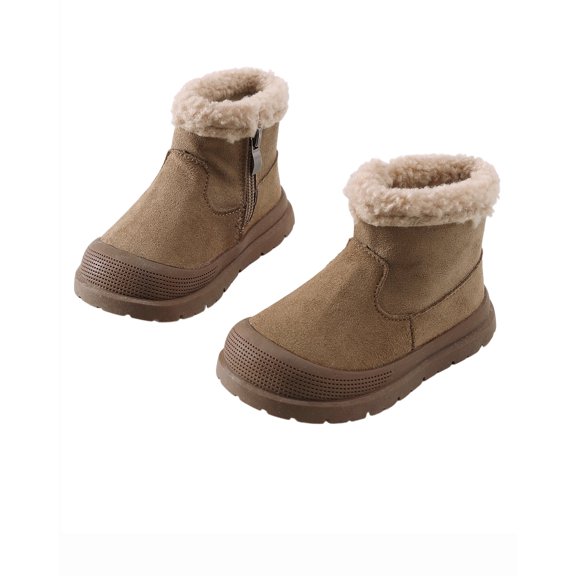 Baby Boots Toddler Girls Winter Boots Zipper Warm Snow Boots Toddler Shoes Size 1T-4T Khaki