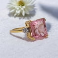 thumbnail image 2 of Pink Tourmaline Ring 14k Yellow Gold Engagement Ring Diamond Women's Fine Jewelry Princess Cut Natural Gemstone Ring Unique Promise Ring Gifts, 2 of 4