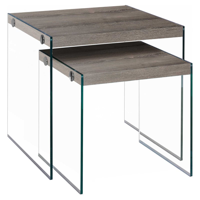 Monarch 2 Piece Nesting Table Set in Gray Cement 