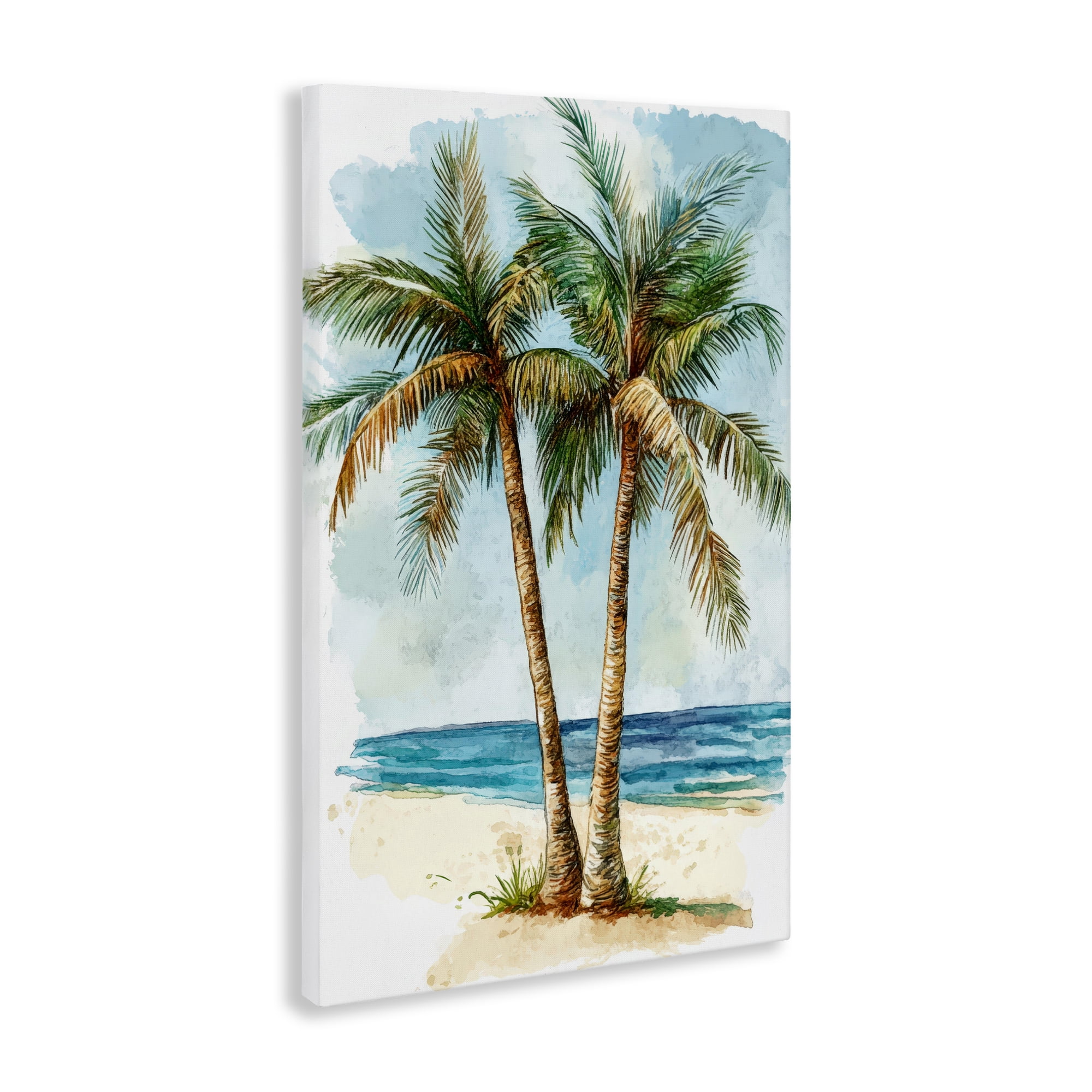 Stupell Industries Illustrated Palm Tree Duo Canvas Wall Art, design by Petal Prints Design