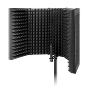 Aokeo Studio Recording Microphone Isolation Shield, Pop Filter. High density absorbent foam is used to filter vocal. Suitable for blue yeti and any condenser microphone recording equipment (AO-505)