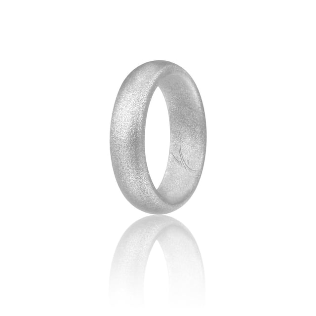 Alianza de boda de silicona - Estilo cúpula - Plata de ROQ para mujer - Anillo de 9 mm