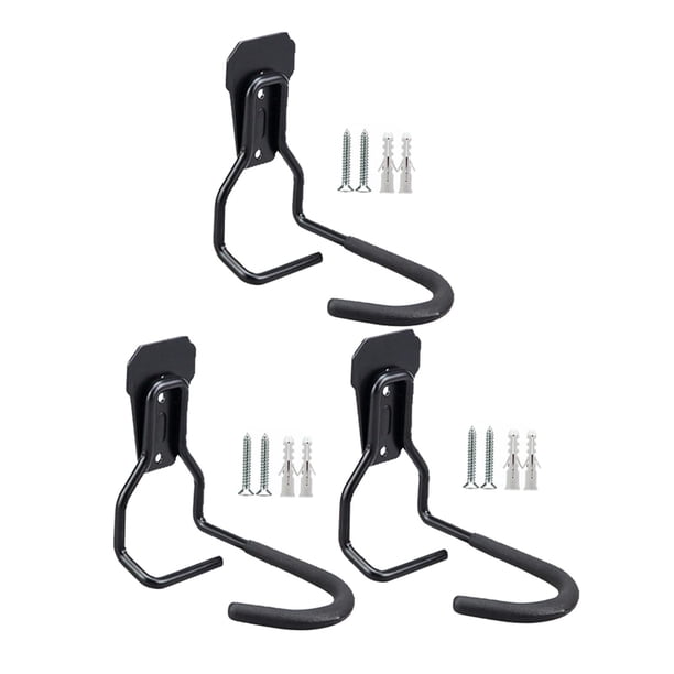 3x Colgador de gancho para negro, resistente, ganchos para del garaje y , almacenamiento colgar