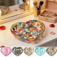 thumbnail image 1 of Sentmoon Fruit Holder for Kitchen Countertop Large Fruit Bowl Heart Shaped Resin Bowls Transparent Bowl With Beautiful Patterns for Anniversary of First Date, 1 of 8