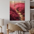 thumbnail image 2 of Designart "Magenta Floral Essence V" Floral Print on Natural Pine Wood, 2 of 5