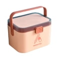 thumbnail image 1 of Bearachild Caja de almacenamiento de pastillas ABS, portátil, con mango ergonómico, gran capacidad, bonito y elegante, sellado, a prueba de Almacenamiento y organización del hogar rosa grande, 1 of 6