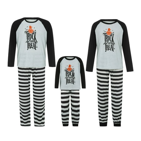 

Fanvereka Christmas Kids-Parent Pajamas Set Long Sleeve Tops Stripe Printed Long Pants