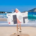 thumbnail image 2 of Yayeee Kids Hooded Towels Toddler Soft Absorbent Beach Bathing Wrap 50" x 23.5", White Simple Shapes, 2 of 5