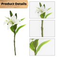 thumbnail image 5 of 8 Pcs Artificial Tiger Lily Real Touch Lily Easter Lily Fake Spring Flowers for Wedding Home Party Easter Decoration Plastic Lily Faux Flowers (White, 8), 5 of 8