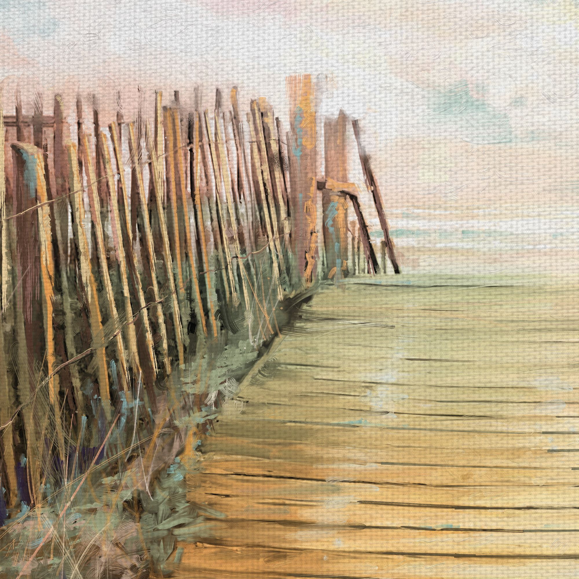 Fine Art Canvas Passage Bridge to the Shore by Studio Arts Canvas Art Print