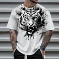 thumbnail image 2 of Big and Tall Shirts for Men Spring And Autumn Easter Print Short Sleeve Round Neck T Shirt Floral Fashion Trend Bottoming Shirt Mens Large T Shirts Men Graphic Mens Big Tall Plain M, 2 of 4