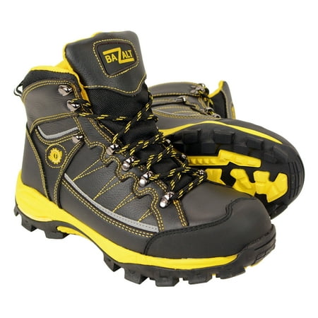 

Bazalt MBM9122 Men s Black with Yellow Water and Frost Proof Leather Outdoor Lace-Up Boots 9