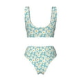 thumbnail image 5 of Daiia Daisy Floral A Women's Bikini Set Two Piece Swimsuit High Waisted Bikini Adjustable Straps Bikini Perfect for Beach, Pool, and Summer Vacation-Small, 5 of 9