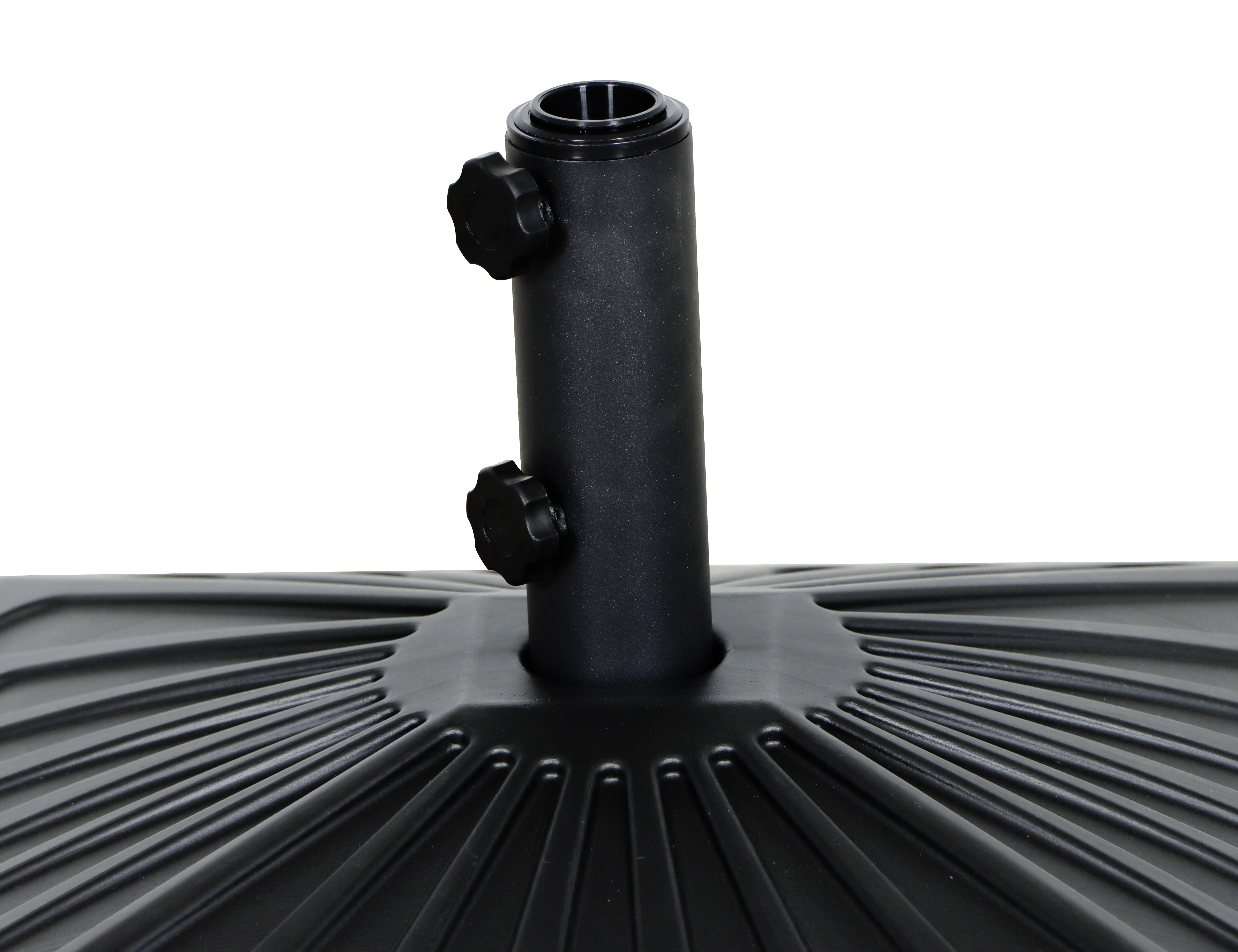 Better Homes & Gardens 50lb Square Outdoor Fillable Wheeled Umbrella Base, Black