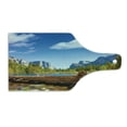 thumbnail image 2 of Yosemite Cutting Board, Yosemite Merced River El Capitan Half Dome in California National Park Waterscape, Tempered Glass Cutting and Serving Board, Wine Bottle Shape, Green Blue, by Ambesonne, 2 of 5