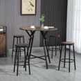 thumbnail image 2 of HOMCOM 5-Piece Bar Table and Chairs Set, Space Saving Dining Table with 4 Stools for Pub & Kitchen, Dark Brown, 2 of 10