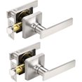 thumbnail image 1 of Satin Nickel Passage Door Handles Interior Brushed Nickel Door Handles Indoor Keyless Non-Locking Lever Set for Hallway or Closet Doors Reversible for Right/Left Handed Door, 1 of 6