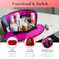 thumbnail image 3 of Bolsa de maquillaje KUSSHI lavable de viaje con organizador de brochas roja, 3 of 6