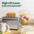 thumbnail image 4 of BELLA 2 Slice Toaster, Quick & Even Results Every Time, Wide Slots Fit Any Size Bread Like Bagels or Texas Toast, Drop-Down Crumb Tray for Easy Clean Up, Stainless Steel and Aqua, 4 of 5