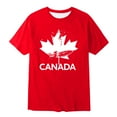 thumbnail image 4 of Tfken Toddler Boy Canada Day Crew Neck Short Sleeve Tops Flag Print Breathable Soft Tee Red Size 6-7 Years, 4 of 4