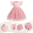 thumbnail image 2 of IDOPIP Toddler Kids Girls Sequin Star Tutu Dress Ruffle Sparkle Tulle Wedding Party Princess Dress, 2 of 8