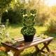 thumbnail image 2 of Adorno de conejito de Pascua | Decoración de jardín de cerámica verde | Decoración primaveral para interiores y exteriores | Decoración festiva para niños y familia, 2 of 4