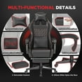 thumbnail image 3 of Huracan Gaming Chair with Footrest,Computer Office Chair with Massage Lumbar Support & Headrest, High Back Vintage Game Chair for Adults, Black, 3 of 8