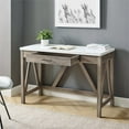 thumbnail image 2 of Walker Edison Marjorie Modern Farmhouse A-Frame Two Tone Writing Desk, 46 Inch, Grey Wash/Marble, 2 of 2