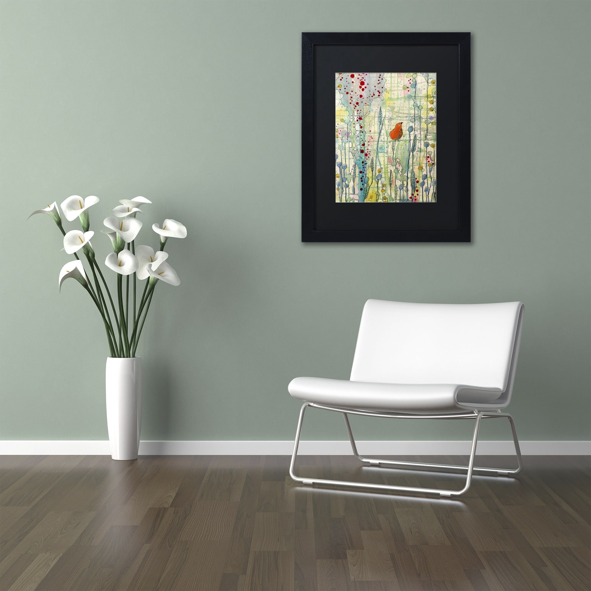 Sylvie Demers 'Alpha' Black Matted Framed Art