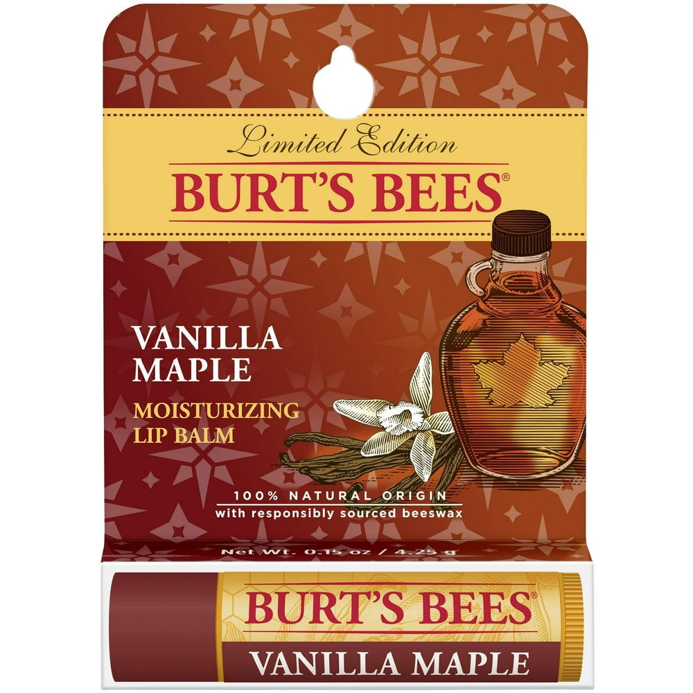 Burts Bees Vanilla Maple Moisturizing Lip Balm Blister 0.15 oz Lip Balm