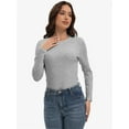 thumbnail image 6 of Womens Long Sleeve Stretch Crew neck T-Shirt Fitted Casual Basic Tops, 6 of 6