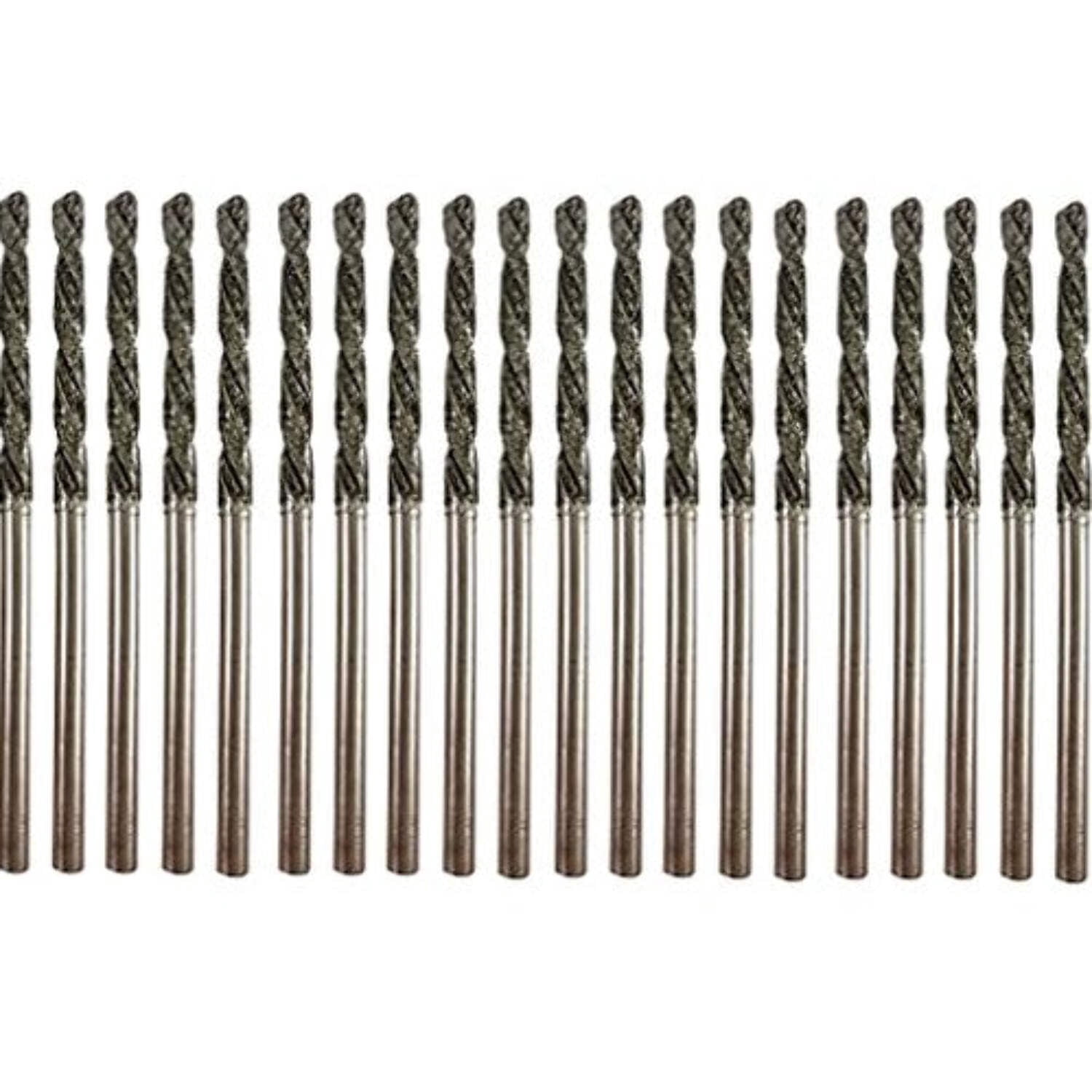 Diamond Drill Bit 2.5mm 20 Pieces Set Twist Tip Glass Drilling Making Jewelry Necklace Earrings Pendants Bracelets with Sea Shells Beach Rocks Ceramic Porcelain Gemstones
