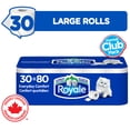 thumbnail image 1 of Royale Papier Hygiénique Confort Quotidien, 30 équivalant à 80 rouleaux, 1 of 23